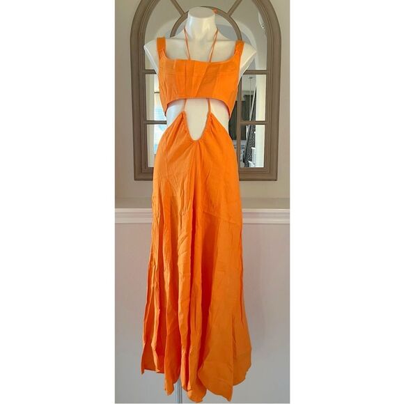 Cult Gaia Eileen Waist Cutout Dress, Revolve Apricot, NWT, Size L - Picture 6 of 11